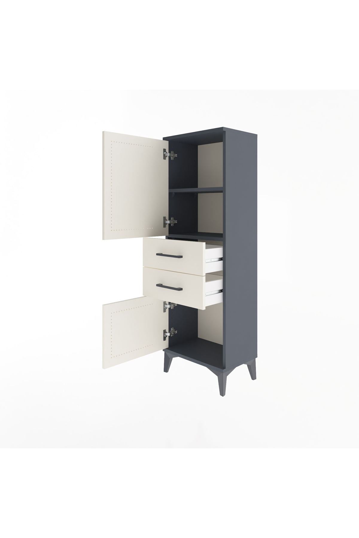 Arges Dolap 2 Raflı 2 Çekmeceli 2 Kapaklı 44x30x134 - S16M036V4A