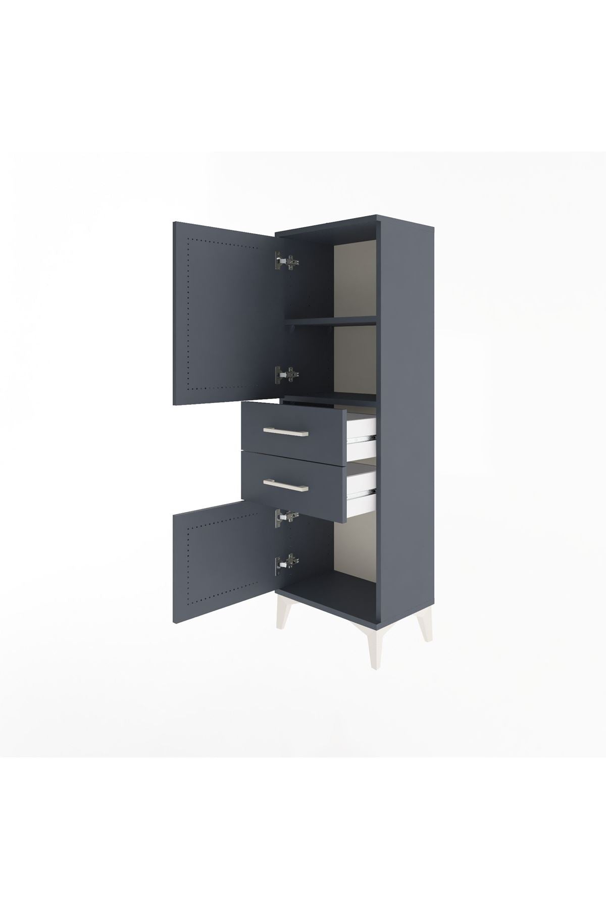 Arges Dolap 2 Raflı 2 Çekmeceli 2 Kapaklı 44x30x134 - S16M036V5A