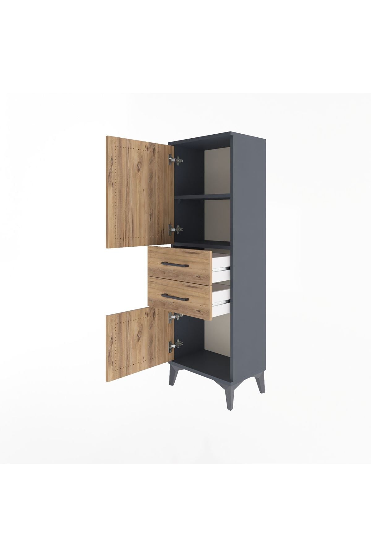 Arges Dolap 2 Raflı 2 Çekmeceli 2 Kapaklı 44x30x134 - S16M036V6A