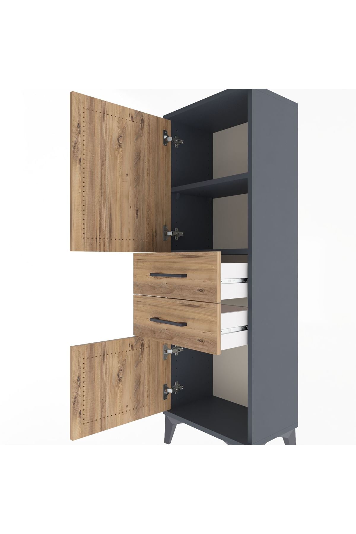 Arges Dolap 2 Raflı 2 Çekmeceli 2 Kapaklı 44x30x134 - S16M036V6A