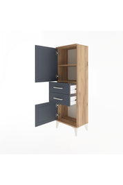 Arges Dolap 2 Raflı 2 Çekmeceli 2 Kapaklı 44x30x134 - S16M036V8A
