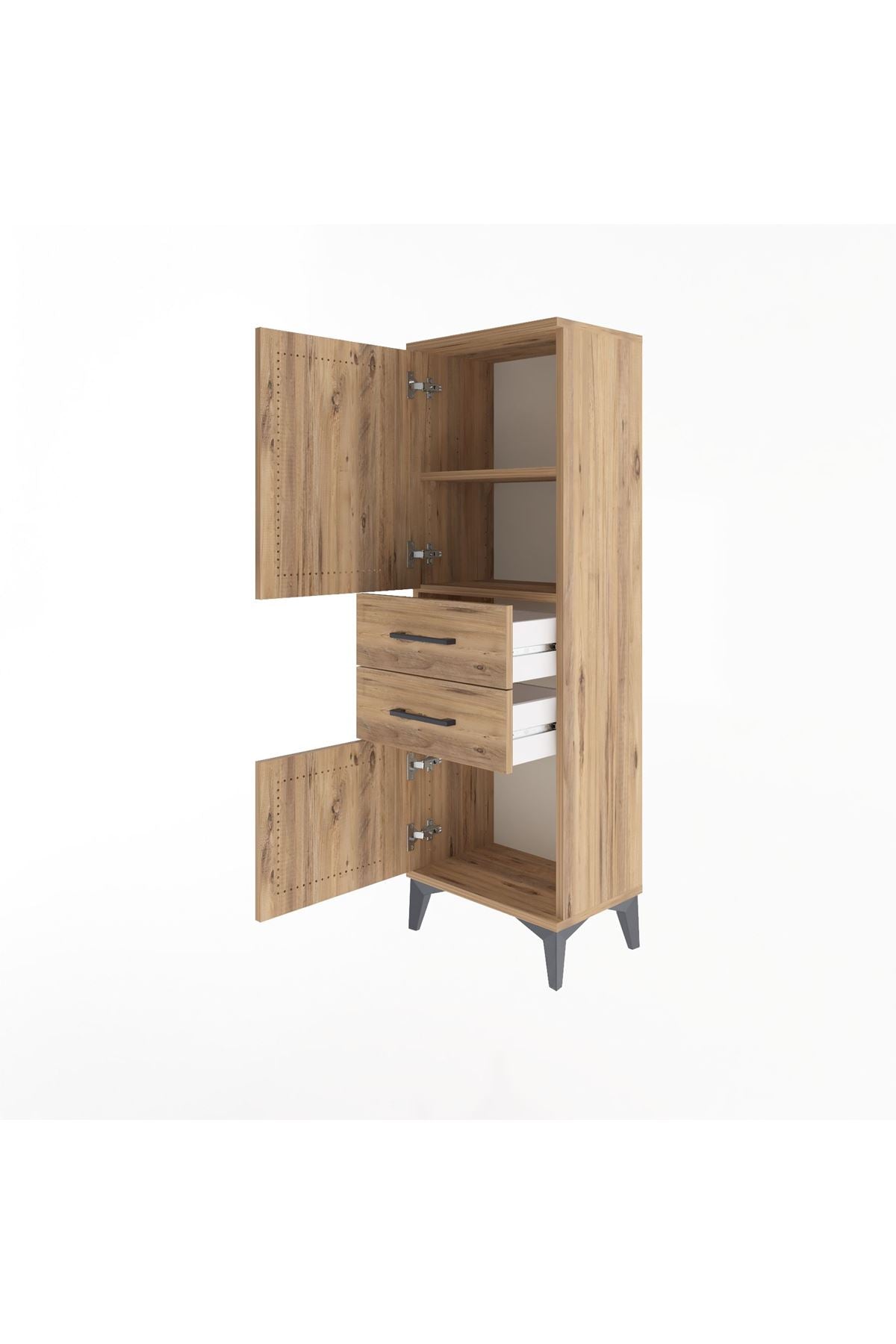 Arges Dolap 2 Raflı 2 Çekmeceli 2 Kapaklı 44x30x134 - S16M036V9A