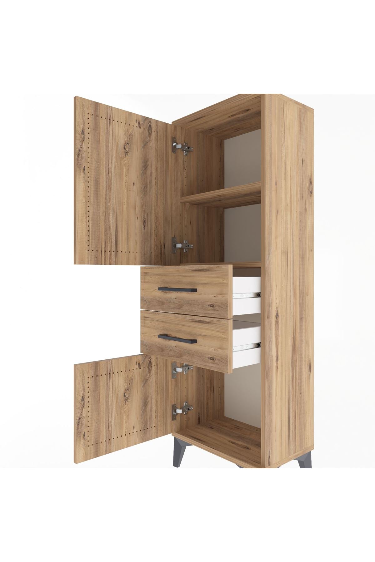 Arges Dolap 2 Raflı 2 Çekmeceli 2 Kapaklı 44x30x134 - S16M036V9A