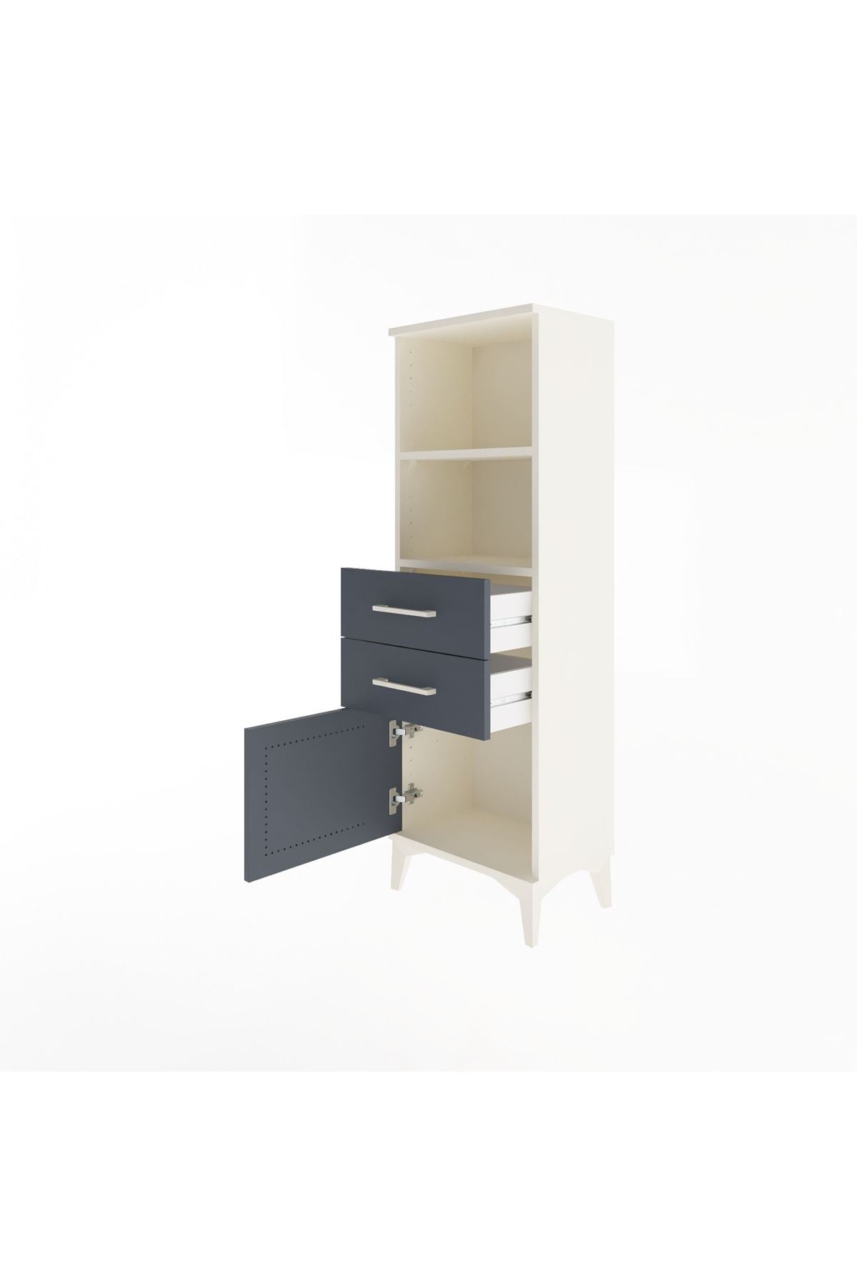 Arges Dolap 2 Raflı 2 Çekmeceli Tek Kapaklı 44x30x134 - S16M037V2A