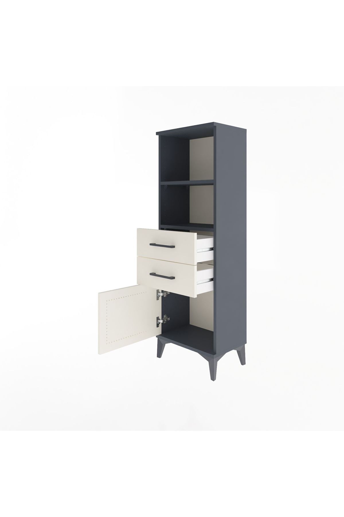 Arges Dolap 2 Raflı 2 Çekmeceli Tek Kapaklı 44x30x134 - S16M037V4A