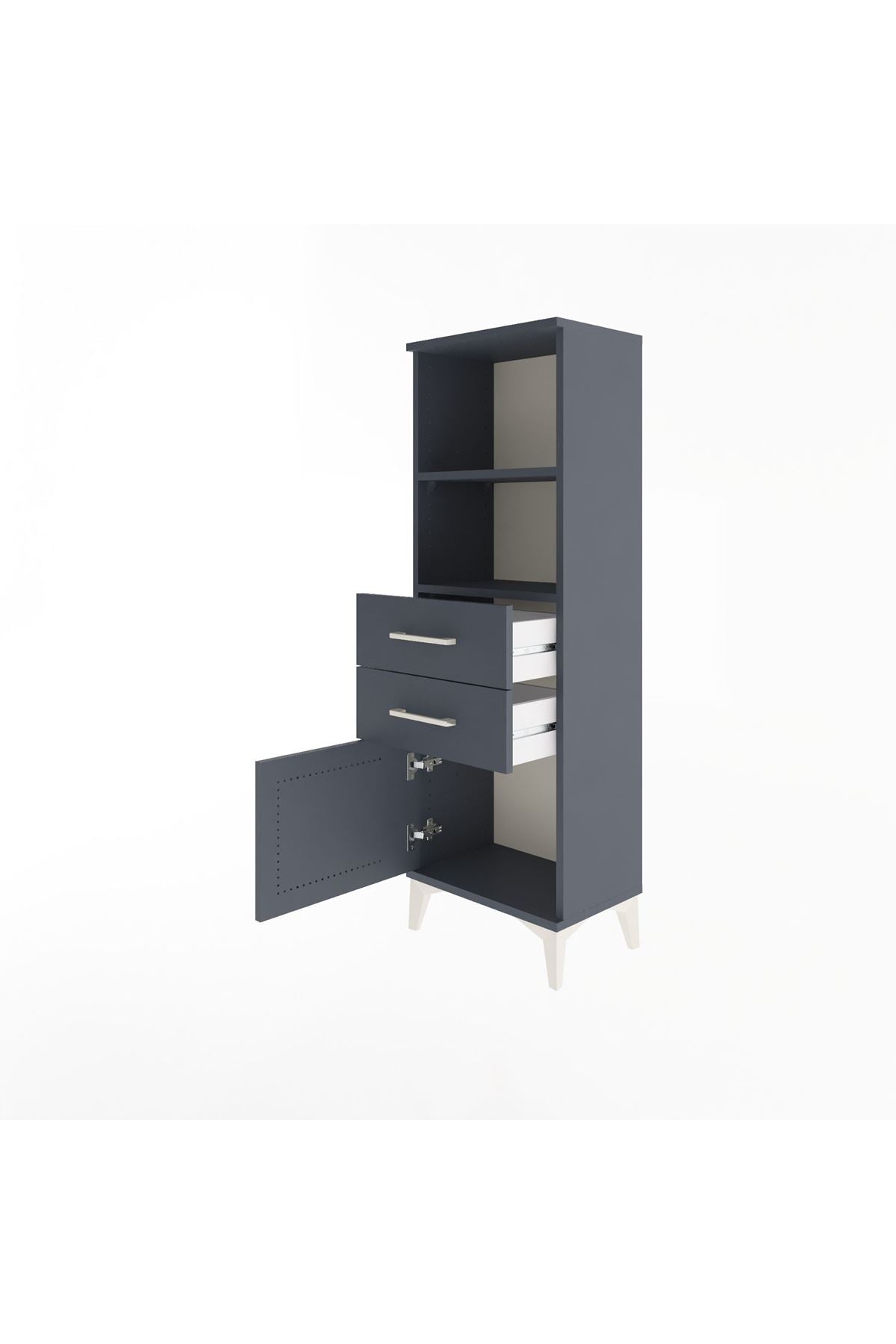 Arges Dolap 2 Raflı 2 Çekmeceli Tek Kapaklı 44x30x134 - S16M037V5A