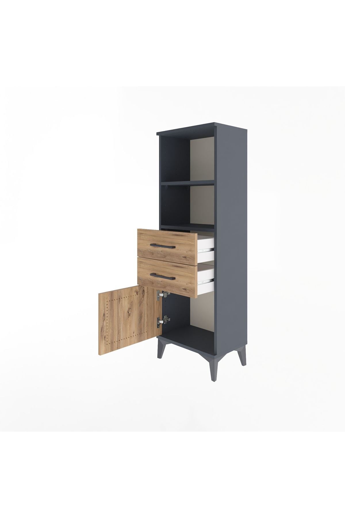 Arges Dolap 2 Raflı 2 Çekmeceli Tek Kapaklı 44x30x134 - S16M037V6A