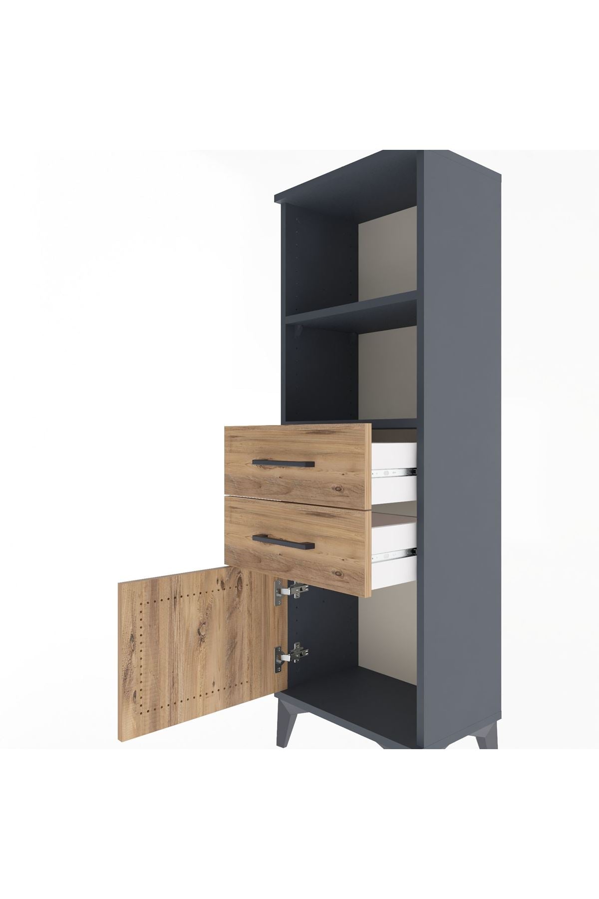 Arges Dolap 2 Raflı 2 Çekmeceli Tek Kapaklı 44x30x134 - S16M037V6A