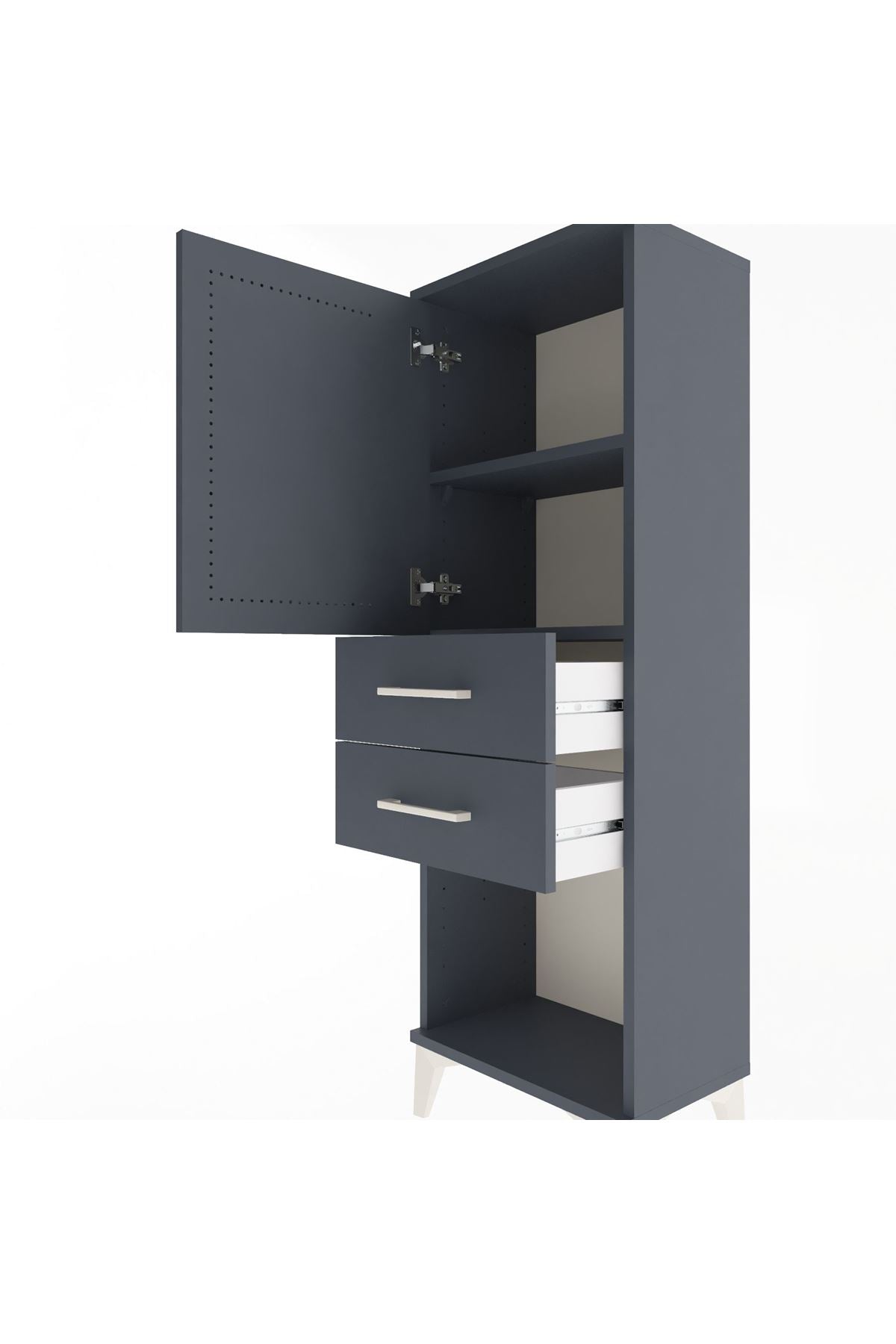 Arges Dolap 2 Raflı 2 Çekmeceli Tek Kapaklı 44x30x134 - S16M038V5A