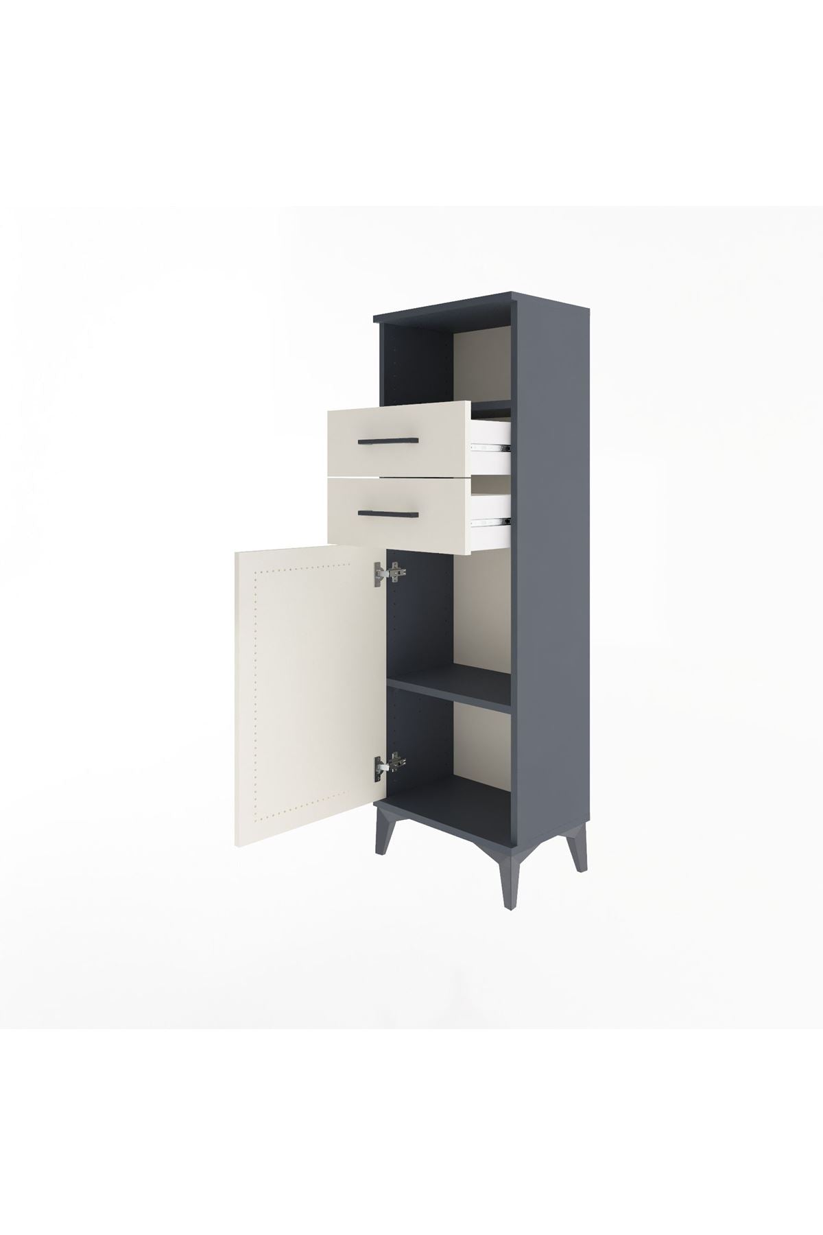 Arges Dolap 2 Raflı 2 Çekmeceli Tek Kapaklı 44x30x134 - S16M040V4A