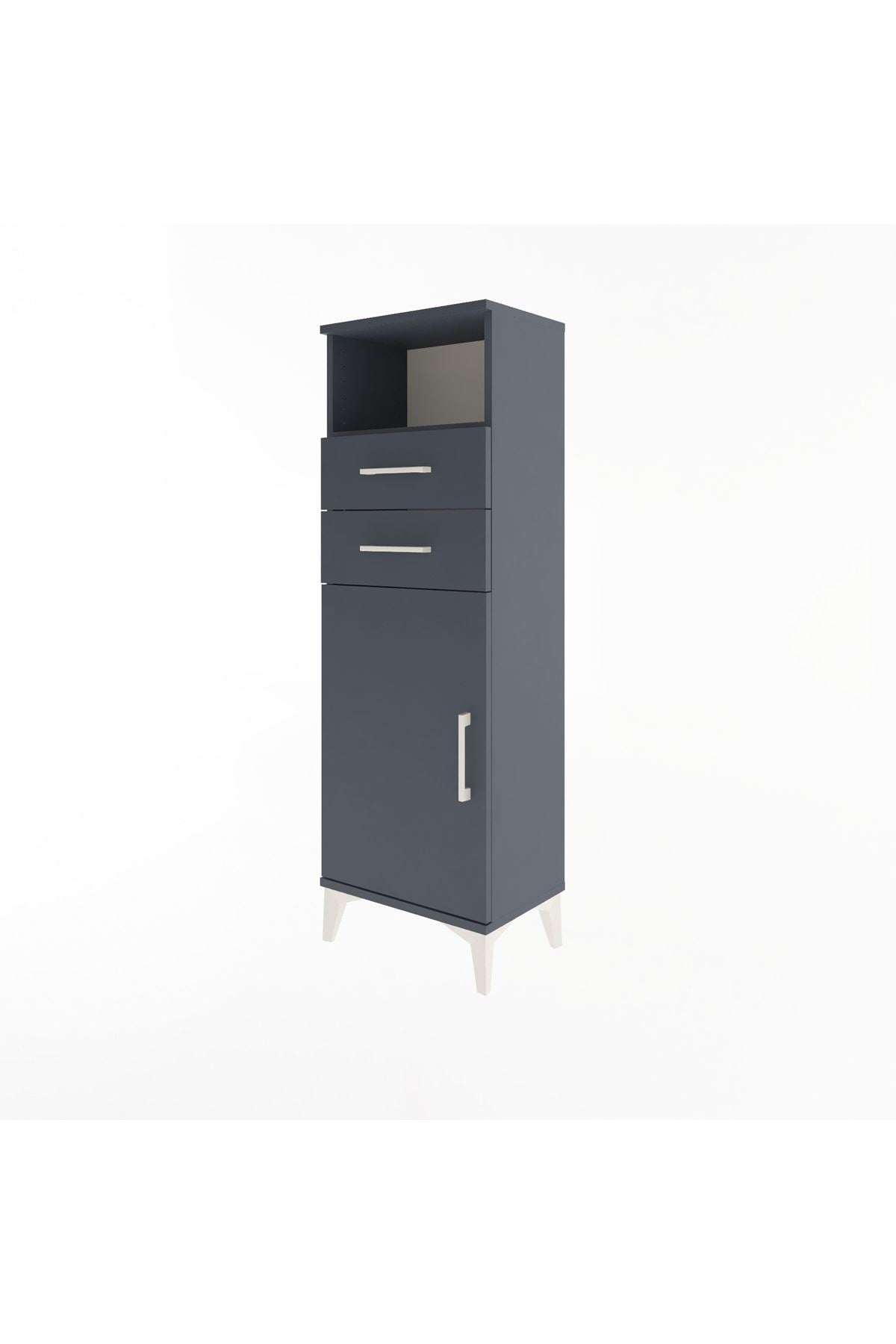 Arges Dolap 2 Raflı 2 Çekmeceli Tek Kapaklı 44x30x134 - S16M040V5A