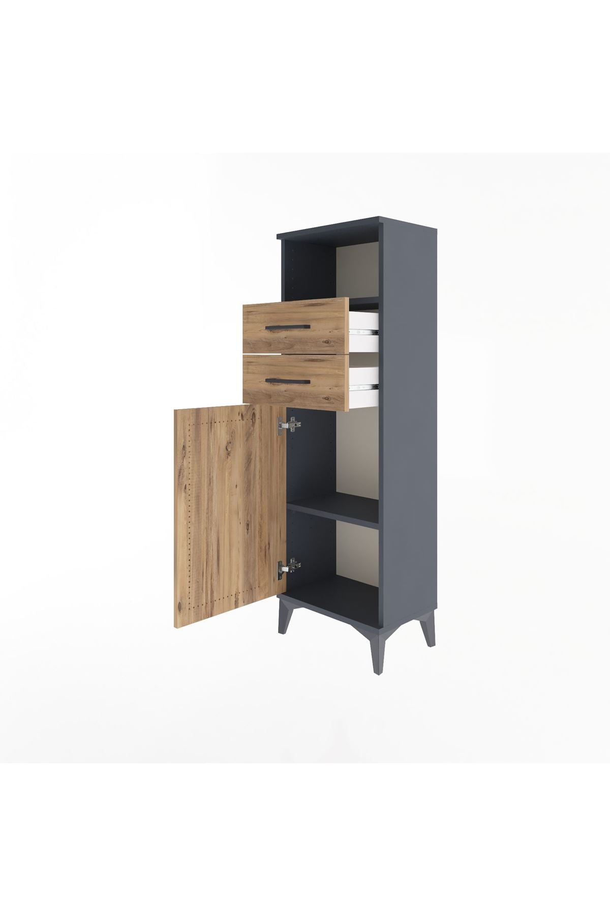 Arges Dolap 2 Raflı 2 Çekmeceli Tek Kapaklı 44x30x134 - S16M040V6A