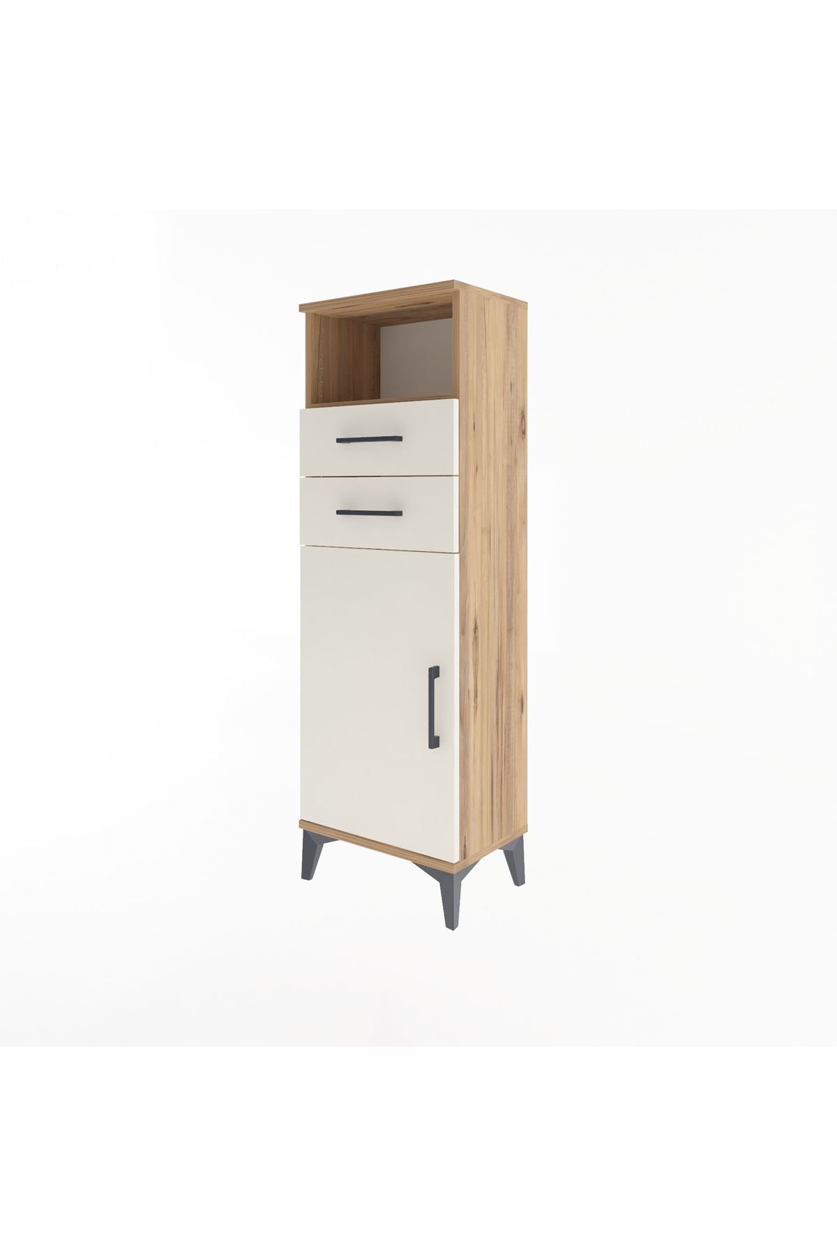 Arges Dolap 2 Raflı 2 Çekmeceli Tek Kapaklı 44x30x134 - S16M040V7A