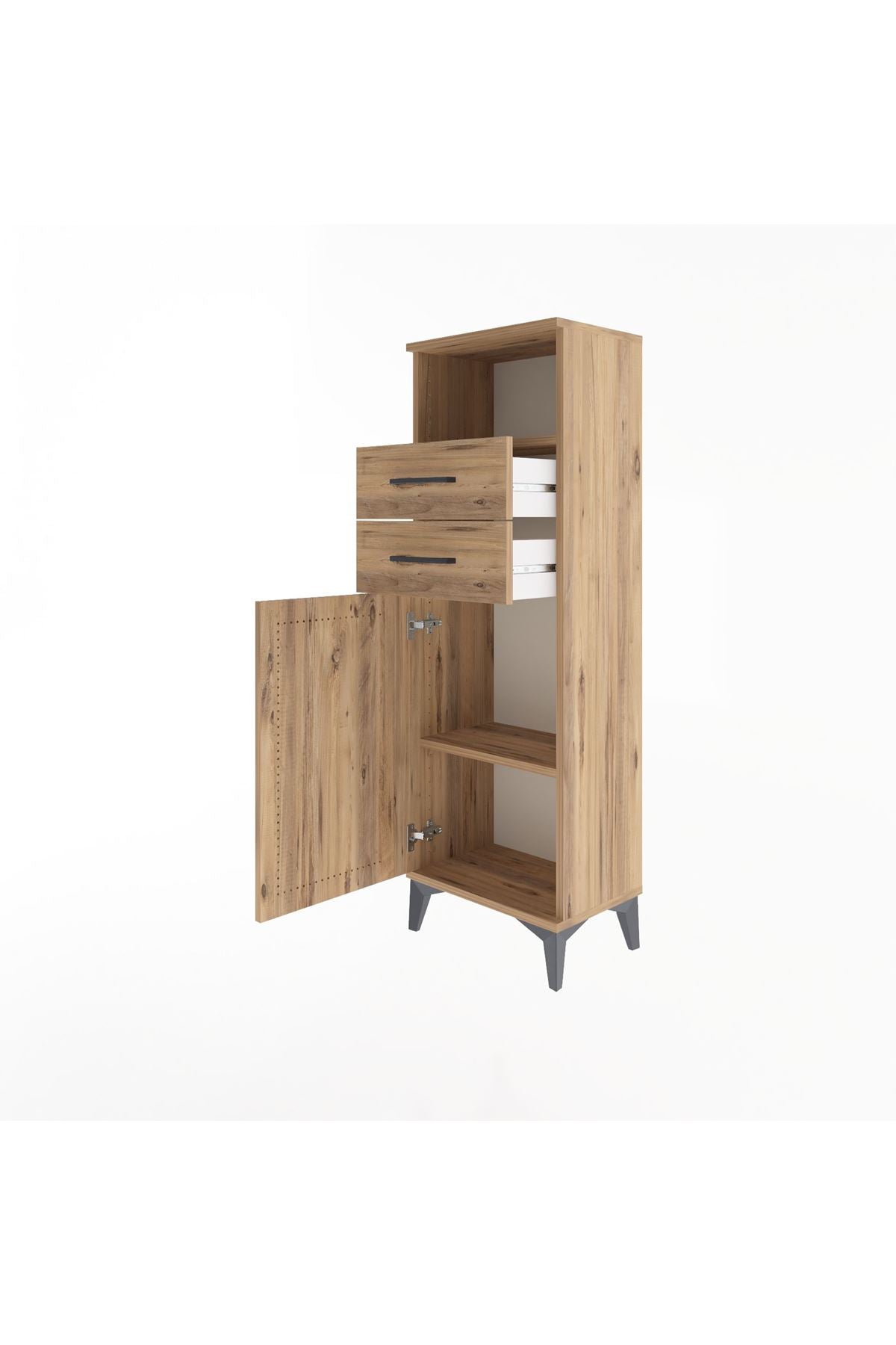 Arges Dolap 2 Raflı 2 Çekmeceli Tek Kapaklı 44x30x134 - S16M040V9A