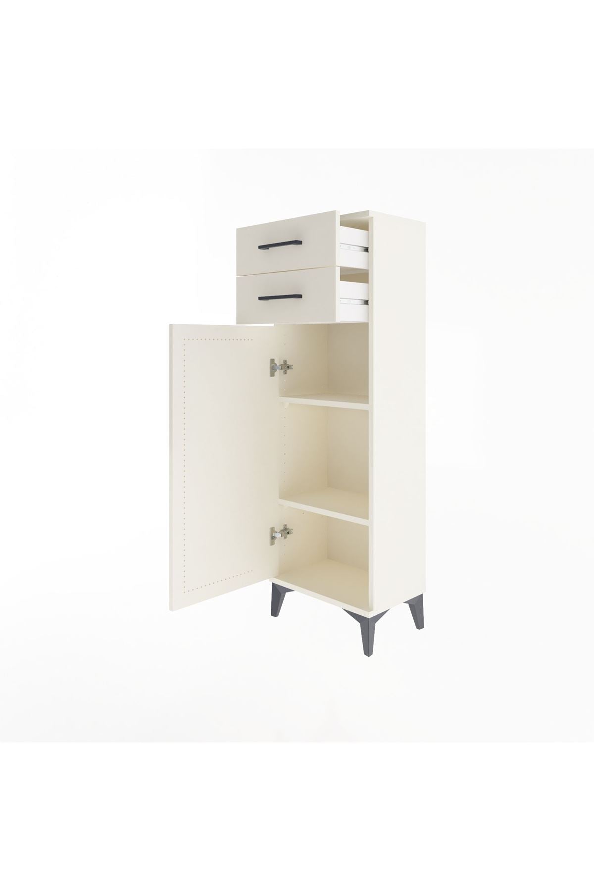 Arges Dolap 2 Raflı 2 Çekmeceli Tek Kapaklı 44x30x134 - S16M042V1A