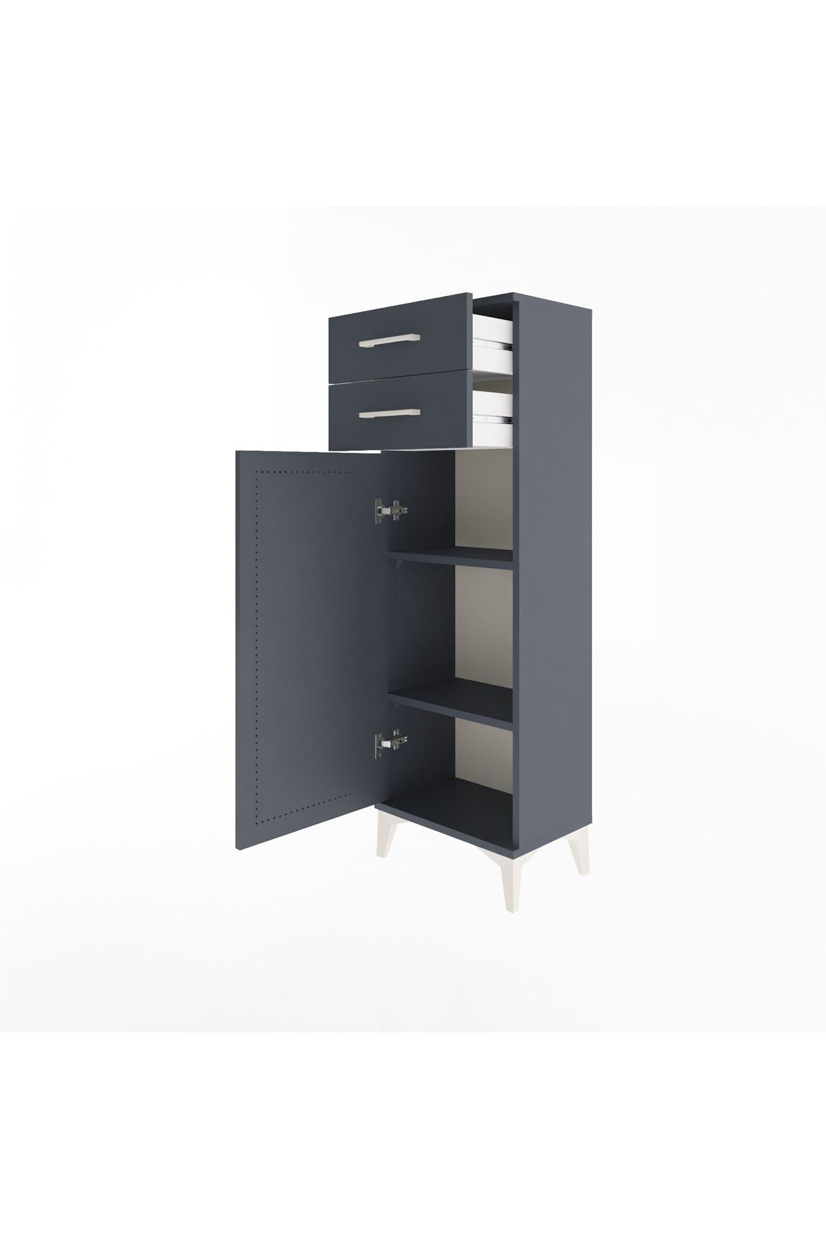 Arges Dolap 2 Raflı 2 Çekmeceli Tek Kapaklı 44x30x134 - S16M042V5A