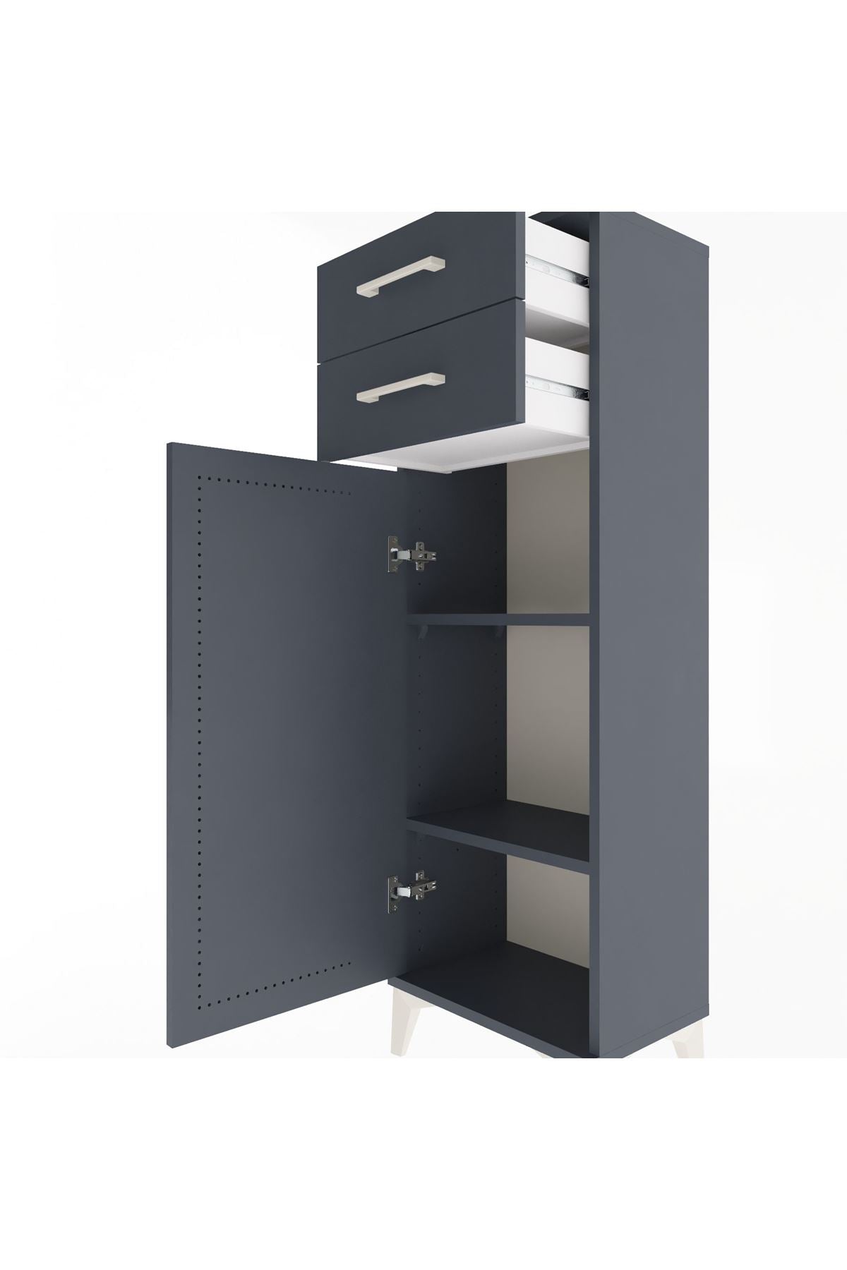 Arges Dolap 2 Raflı 2 Çekmeceli Tek Kapaklı 44x30x134 - S16M042V5A
