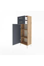Arges Dolap 2 Raflı 2 Çekmeceli Tek Kapaklı 44x30x134 - S16M042V8A