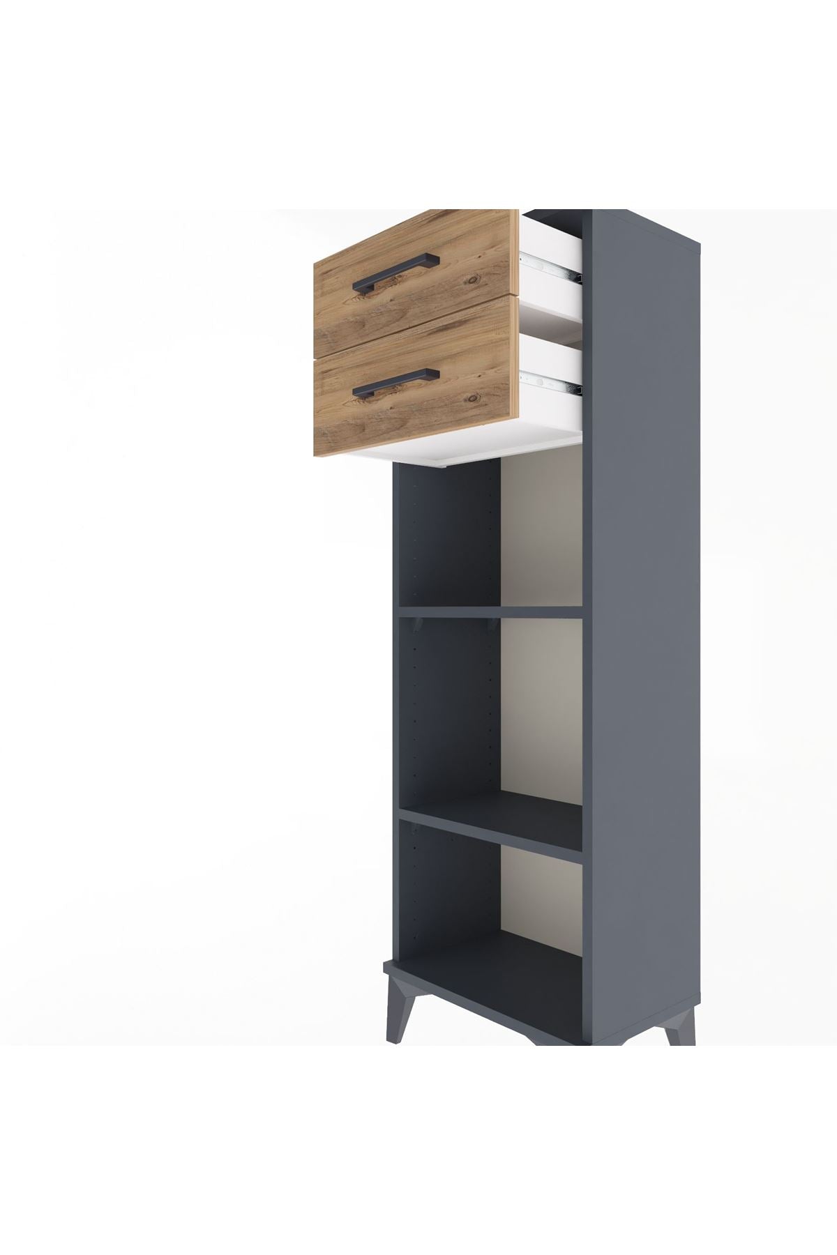 Arges Dolap 2 Raflı 2 Çekmeceli 44x30x134 - S16M043V6A