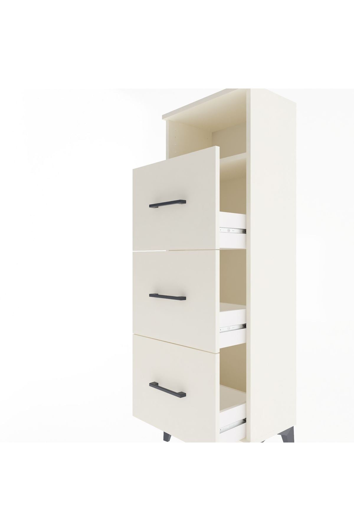 Arges Dolap Tek Raflı 3 Çekmeceli 44x30x134 - S16M044V1A