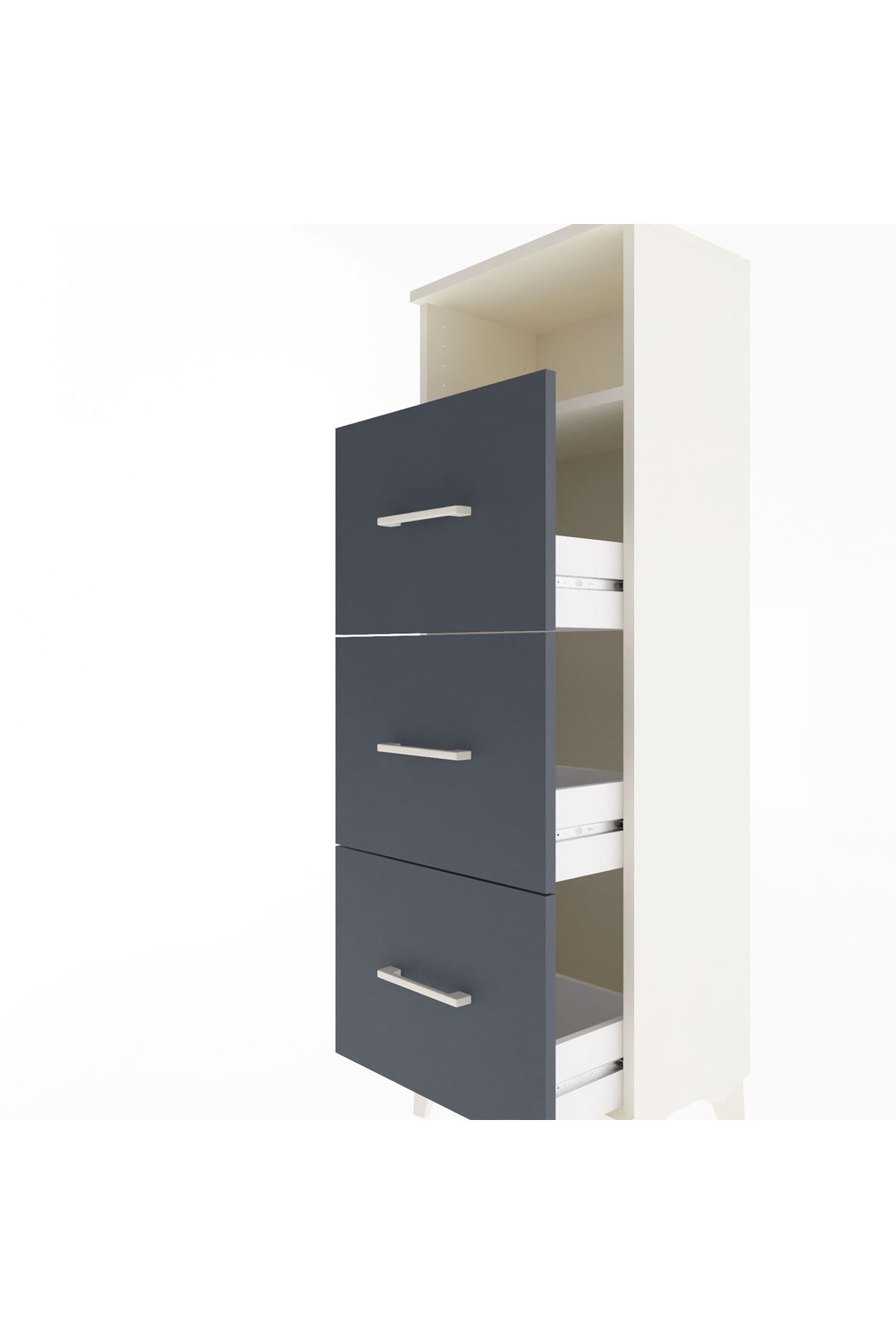 Arges Dolap Tek Raflı 3 Çekmeceli 44x30x134 - S16M044V2A