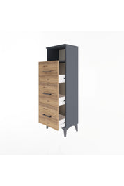 Arges Dolap Tek Raflı 3 Çekmeceli 44x30x134 - S16M044V6A