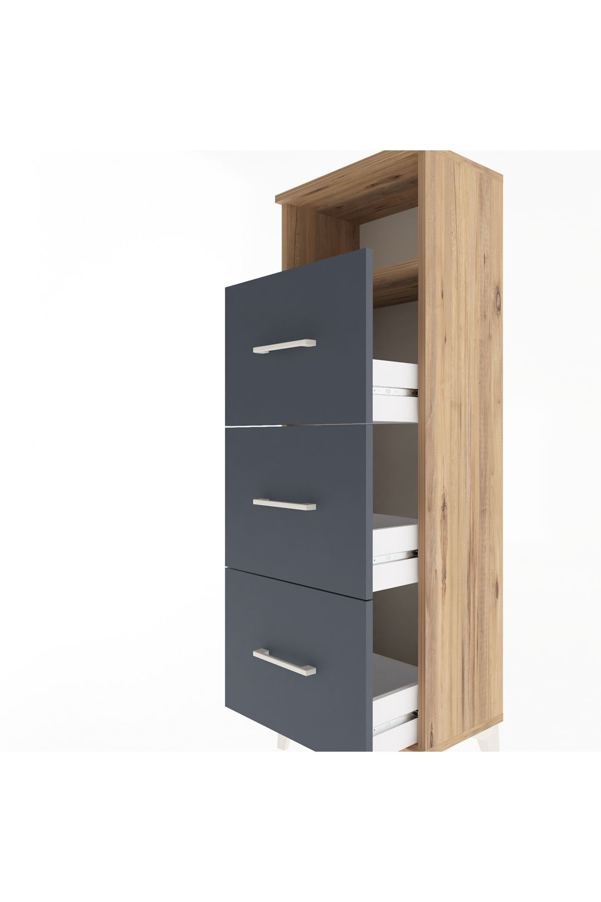 Arges Dolap Tek Raflı 3 Çekmeceli 44x30x134 - S16M044V8A