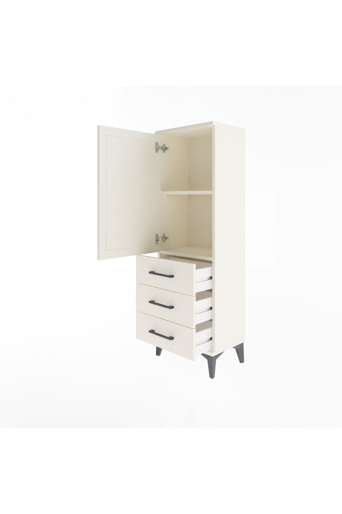 Arges Dolap 2 Raflı 3 Çekmeceli Tek Kapaklı 44x30x134 - S16M046V1A