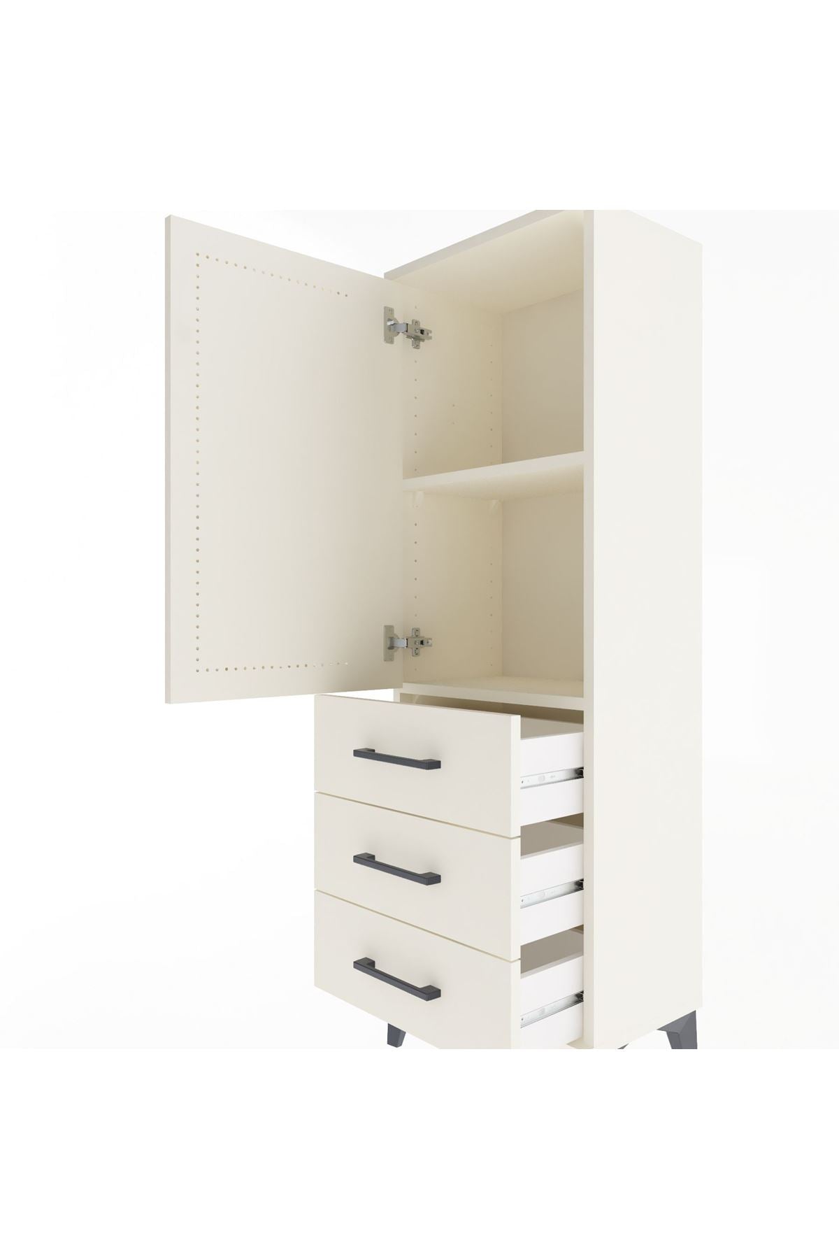 Arges Dolap 2 Raflı 3 Çekmeceli Tek Kapaklı 44x30x134 - S16M046V1A