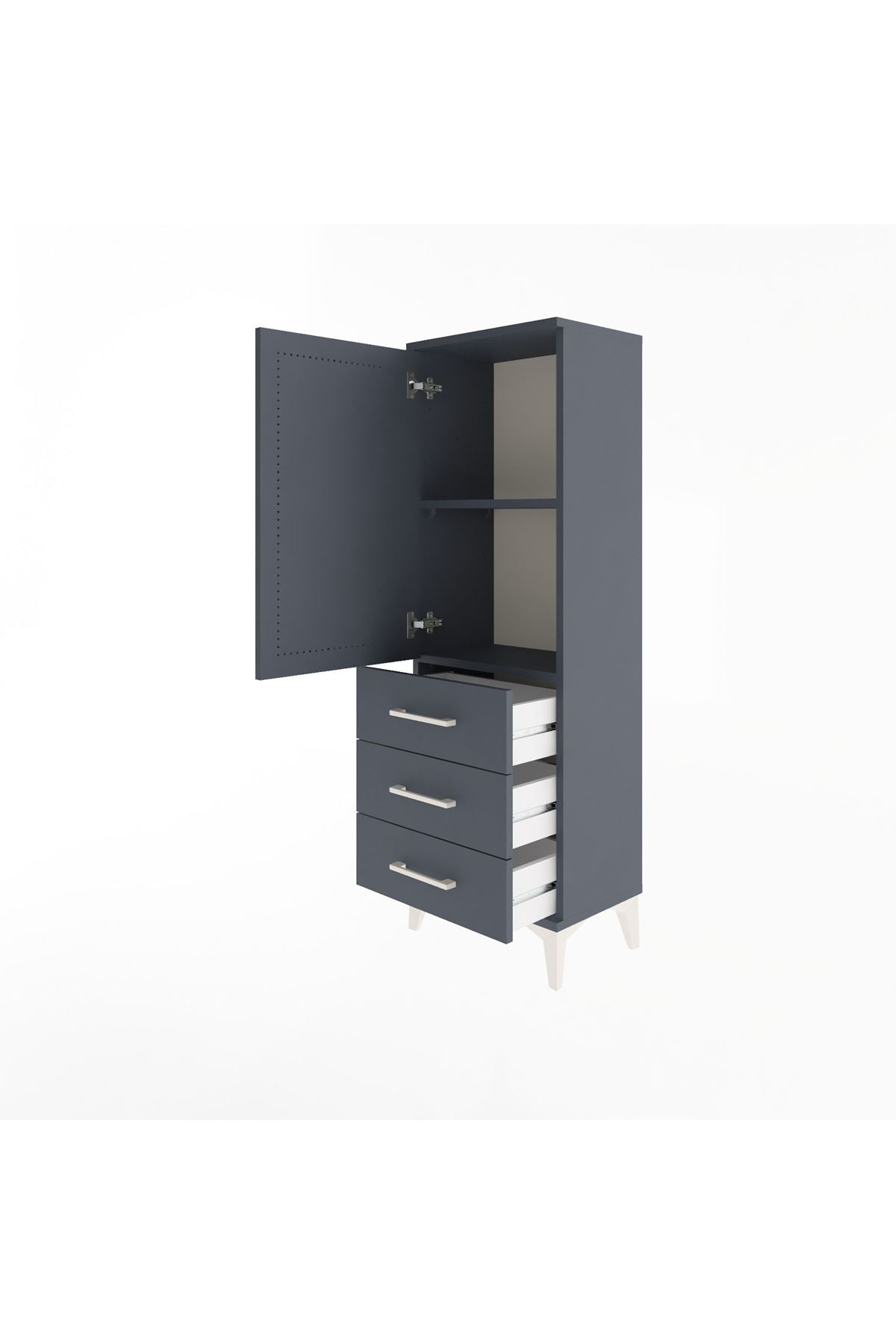 Arges Dolap 2 Raflı 3 Çekmeceli Tek Kapaklı 44x30x134 - S16M046V5A