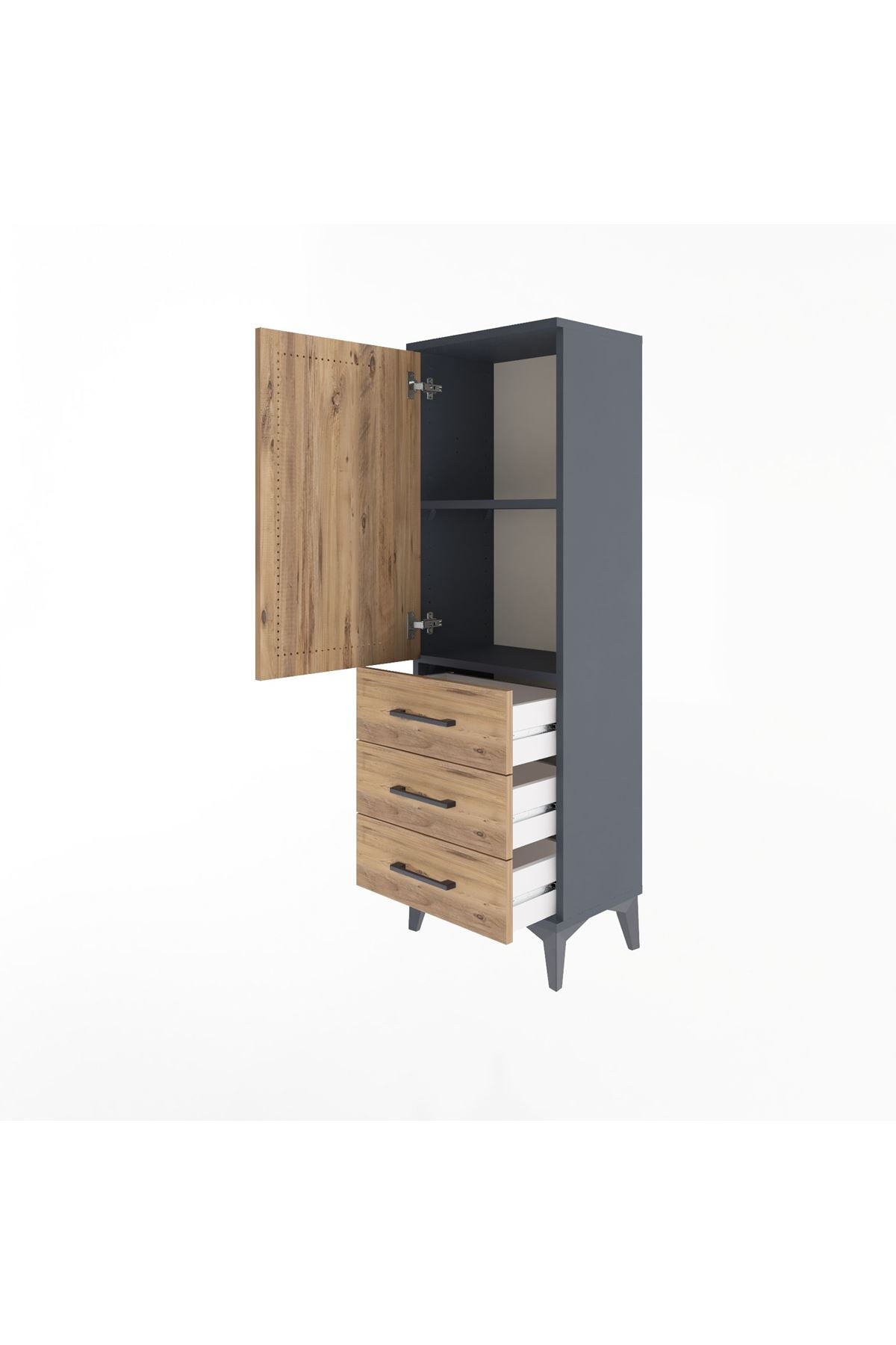 Arges Dolap 2 Raflı 3 Çekmeceli Tek Kapaklı 44x30x134 - S16M046V6A