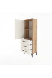 Arges Dolap 2 Raflı 3 Çekmeceli Tek Kapaklı 44x30x134 - S16M046V7A