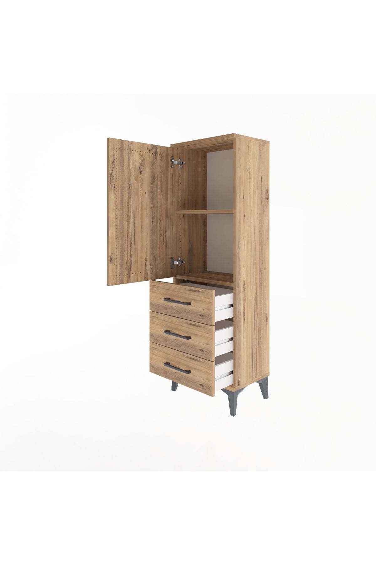 Arges Dolap 2 Raflı 3 Çekmeceli Tek Kapaklı 44x30x134 - S16M046V9A