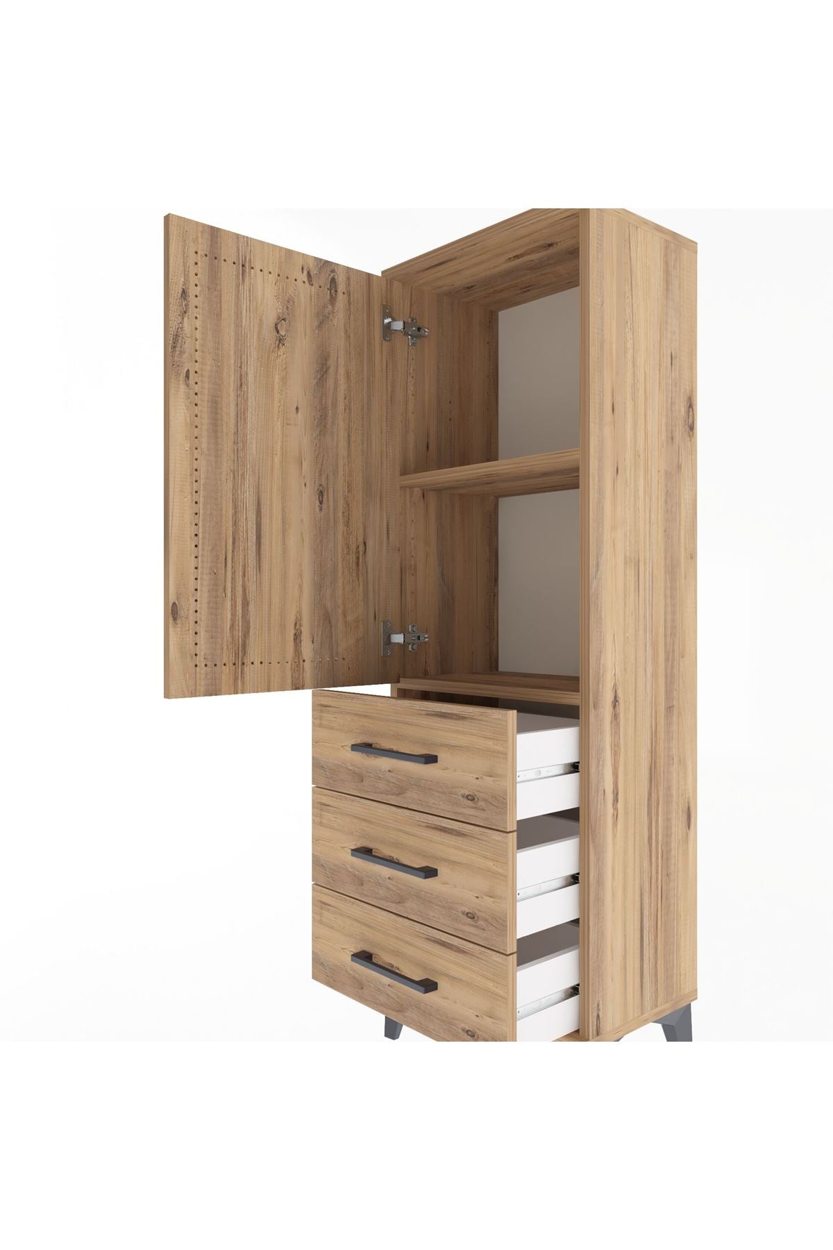 Arges Dolap 2 Raflı 3 Çekmeceli Tek Kapaklı 44x30x134 - S16M046V9A