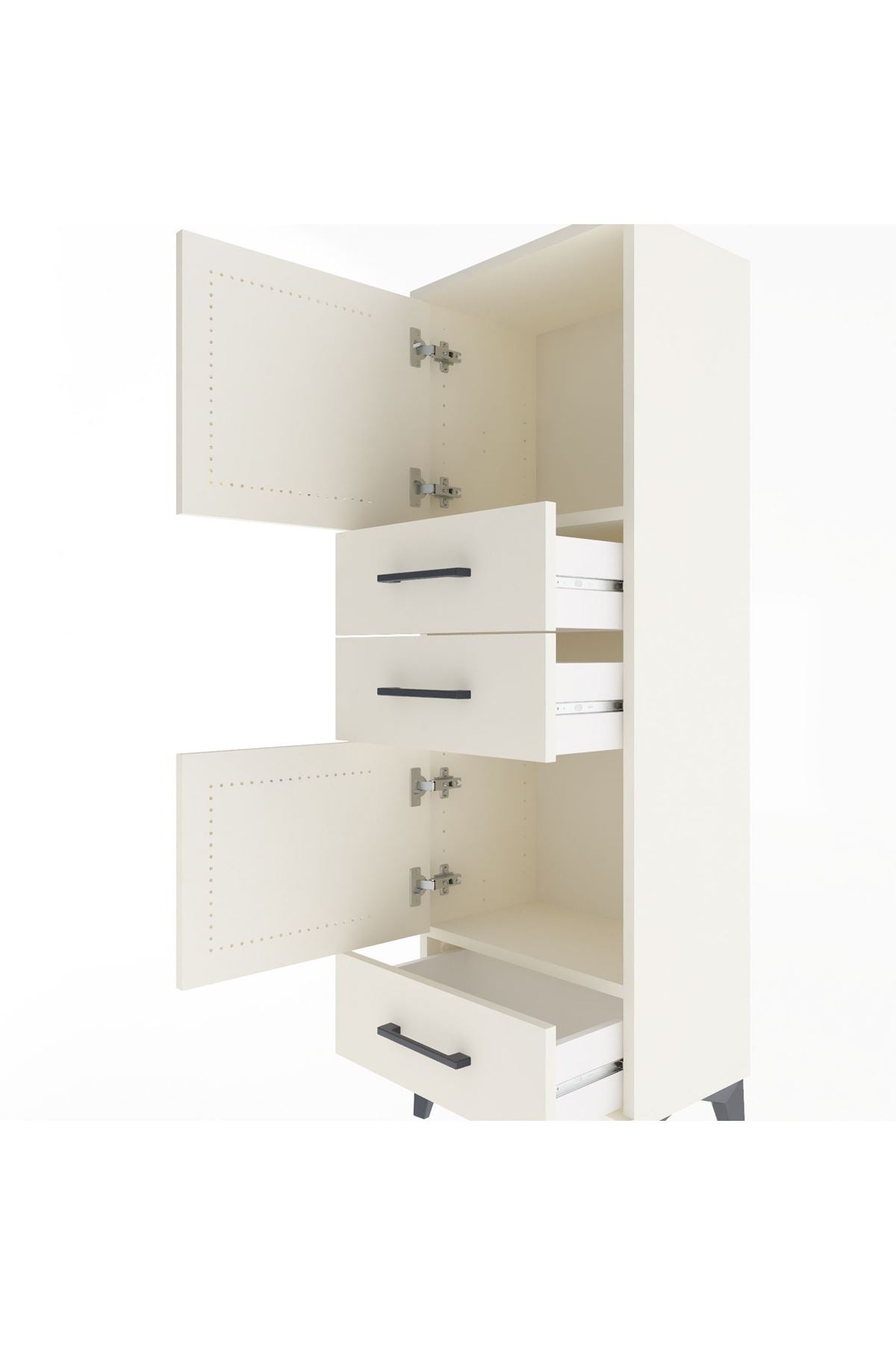 Arges Dolap 2 Raflı 3 Çekmeceli 2 Kapaklı 44x30x134 - S16M048V1A