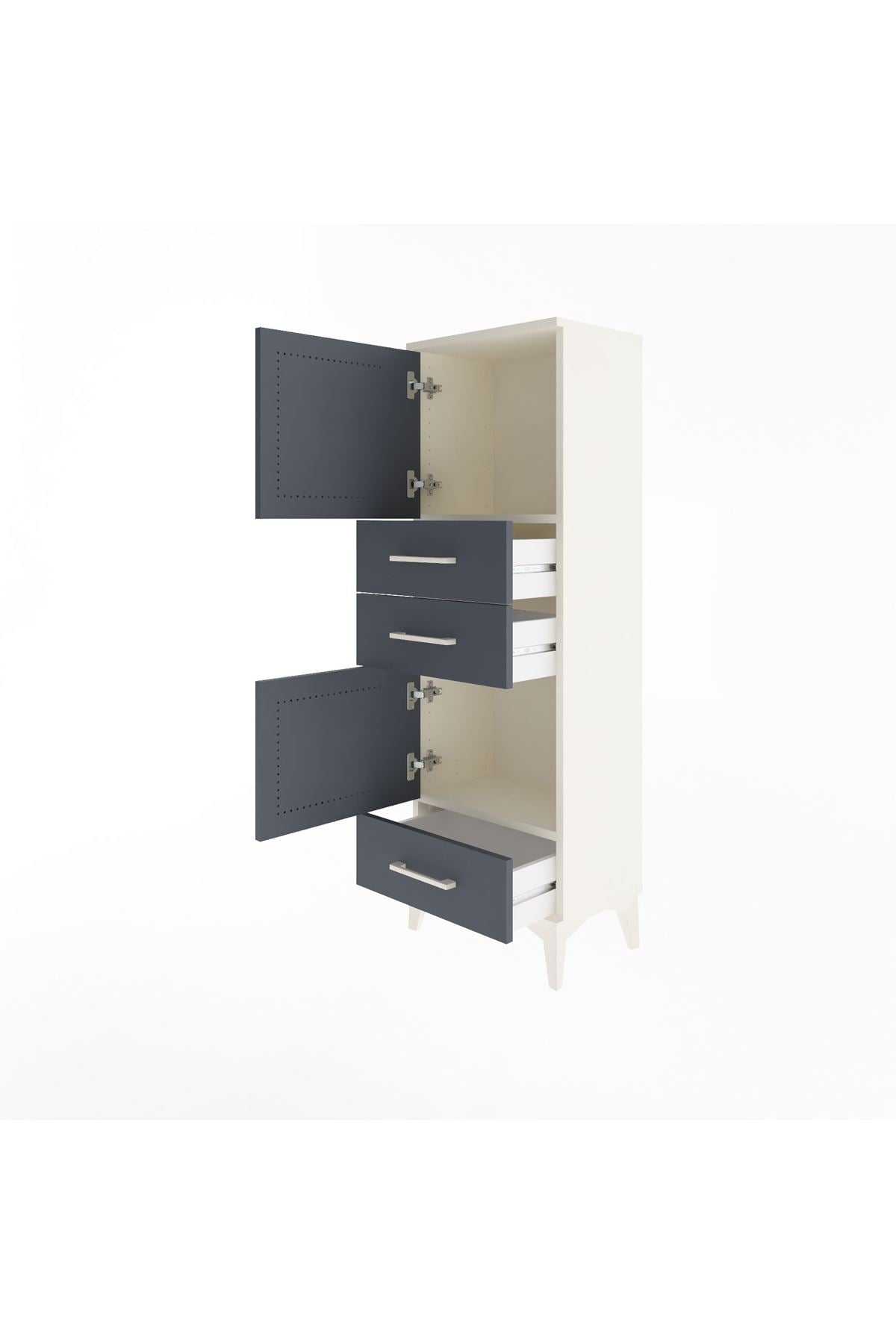 Arges Dolap 2 Raflı 3 Çekmeceli 2 Kapaklı 44x30x134 - S16M048V2A