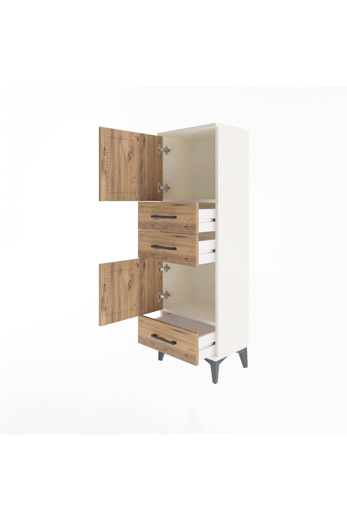 Arges Dolap 2 Raflı 3 Çekmeceli 2 Kapaklı 44x30x134 - S16M048V3A