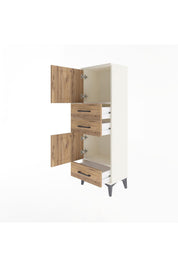 Arges Dolap 2 Raflı 3 Çekmeceli 2 Kapaklı 44x30x134 - S16M048V3A