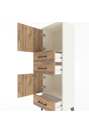 Arges Dolap 2 Raflı 3 Çekmeceli 2 Kapaklı 44x30x134 - S16M048V3A