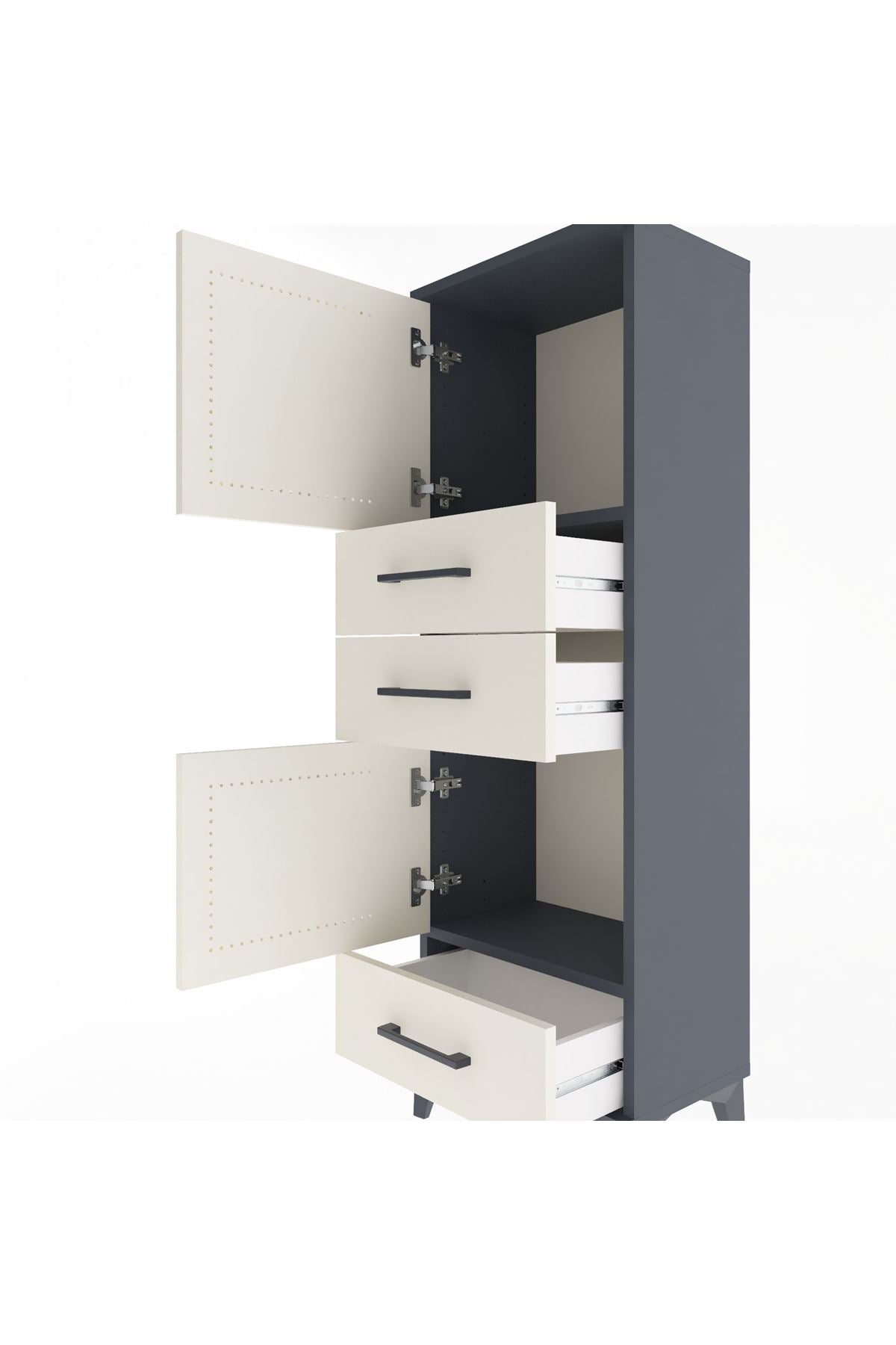 Arges Dolap 2 Raflı 3 Çekmeceli 2 Kapaklı 44x30x134 - S16M048V4A