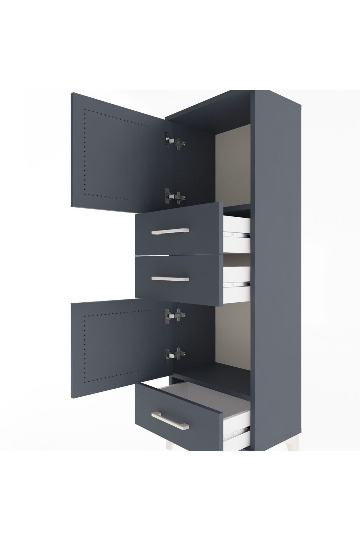 Arges Dolap 2 Raflı 3 Çekmeceli 2 Kapaklı 44x30x134 - S16M048V5A