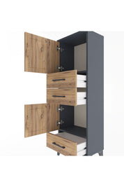 Arges Dolap 2 Raflı 3 Çekmeceli 2 Kapaklı 44x30x134 - S16M048V6A