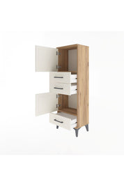 Arges Dolap 2 Raflı 3 Çekmeceli 2 Kapaklı 44x30x134 - S16M048V7A