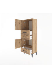 Arges Dolap 2 Raflı 3 Çekmeceli 2 Kapaklı 44x30x134 - S16M048V9A