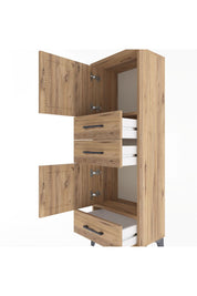 Arges Dolap 2 Raflı 3 Çekmeceli 2 Kapaklı 44x30x134 - S16M048V9A