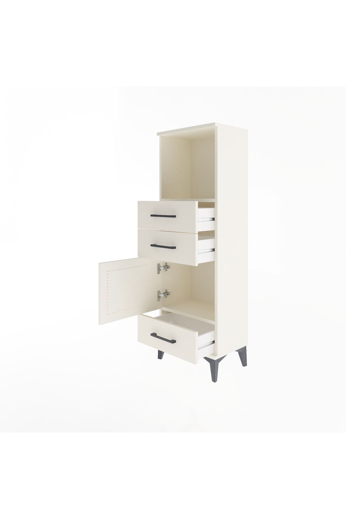 Arges Dolap 2 Raflı 3 Çekmeceli Tek Kapaklı 44x30x134 - S16M049V1A