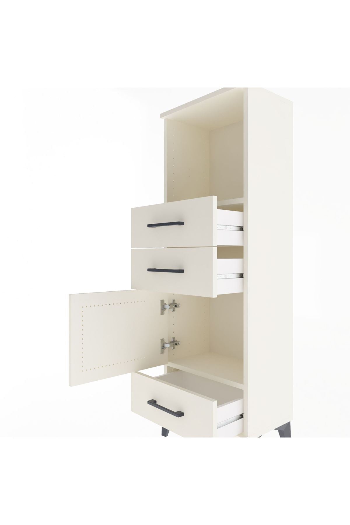 Arges Dolap 2 Raflı 3 Çekmeceli Tek Kapaklı 44x30x134 - S16M049V1A