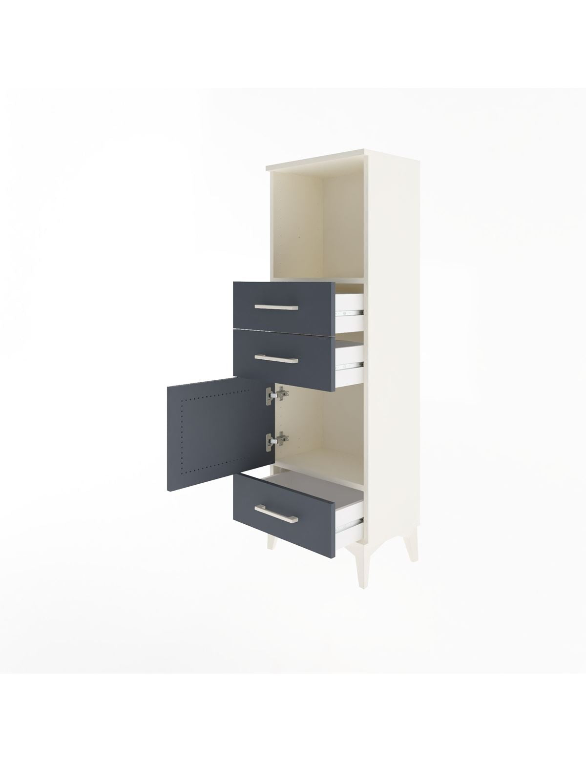 Arges Dolap 2 Raflı 3 Çekmeceli Tek Kapaklı 44x30x134 - S16M049V2A
