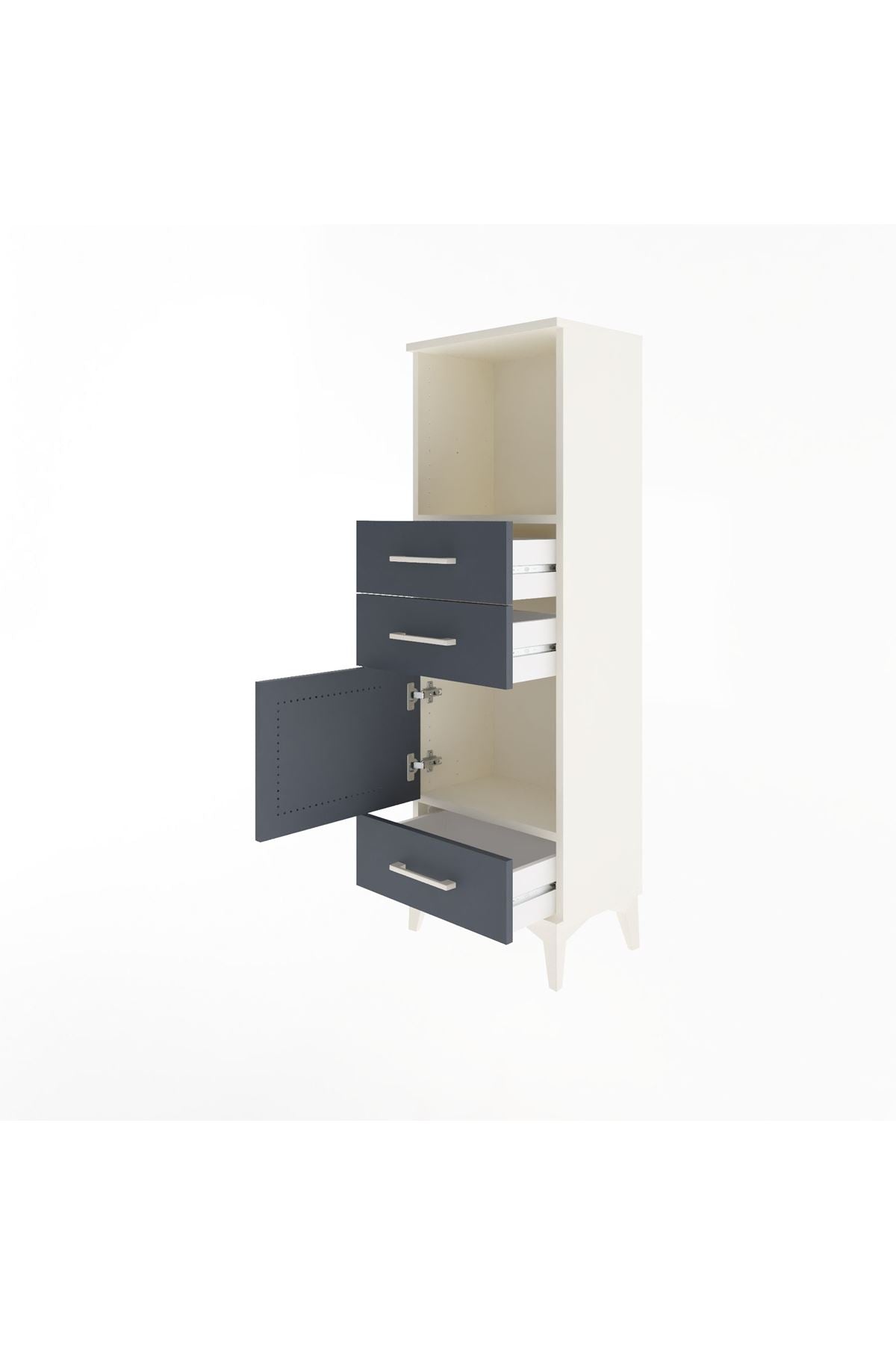 Arges Dolap 2 Raflı 3 Çekmeceli Tek Kapaklı 44x30x134 - S16M049V2A