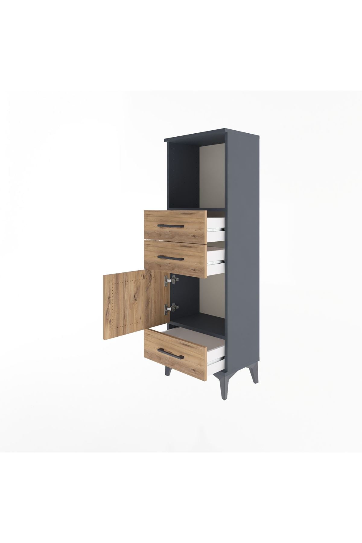 Arges Dolap 2 Raflı 3 Çekmeceli Tek Kapaklı 44x30x134 - S16M049V6A